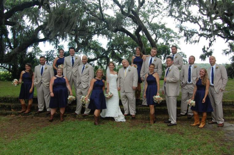 The wedding party looked great in their khakis and cowgirl boots! (I am not in this picture....but it is a LONG story...)