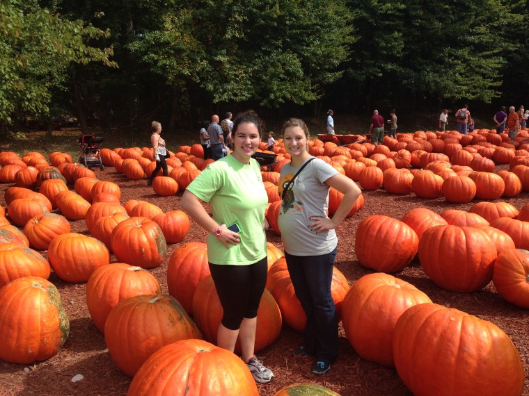 I look like I am hiding a pumpkin under my shirt!